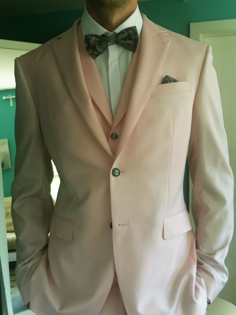 costume homme rose costume rose avec gilet