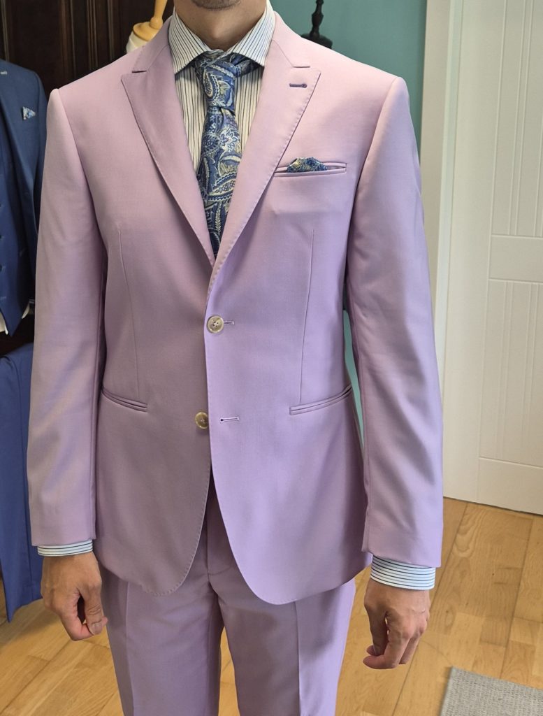 Costume homme couleur parme 100% laine vierge